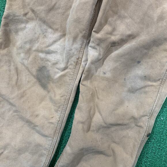 VINTAGE MEN'S CARHARTT 44 REGULAR QUILT LINED BROWN COVERALLS 996QZR USA - Picture 7 of 16